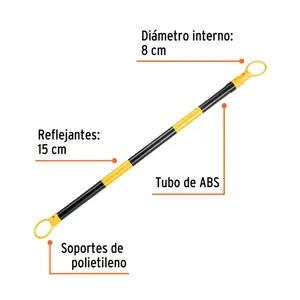 Truper Barra extensible de 1.3 a 2.1 m reflejante para conos