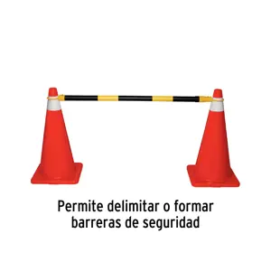 Truper Barra extensible de 1.3 a 2.1 m reflejante para conos