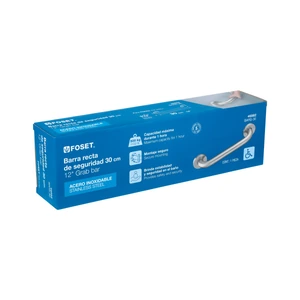 Barra recta de seguridad, acero inox, 1-1/4