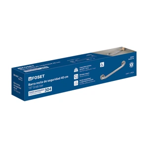 Barra recta de seguridad, acero inox, 1-1/4