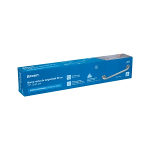 Barra recta de seguridad, acero inox, 1-1/4