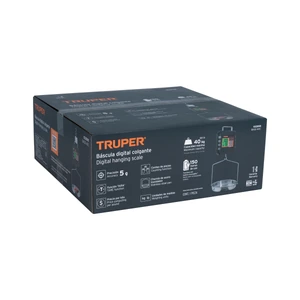 Truper Báscula electrónica colgante, recargable, c/charola, 40 kg