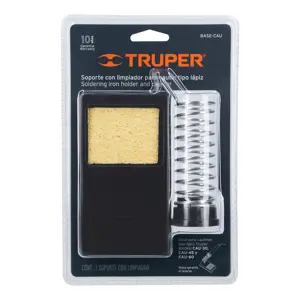 17556 / BASE-CAU Base para cautín tipo lápiz con limpiador de esponja, Truper