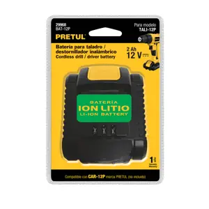 Batería ion litio, 12V, 2 Ah, PRETUL