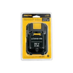 Batería ion litio, 20V, 4 Ah, PRETUL