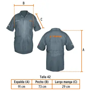 Bata bordada con logo, talla 42, Truper