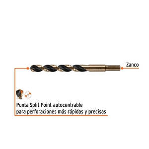 Broca HSS 12.0 mm Trugold para metal, Truper Expert