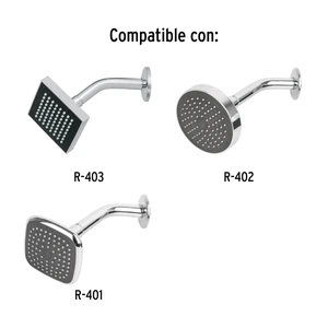 Foset Brazo de acero cromado y chapetón de acero inox p/regadera