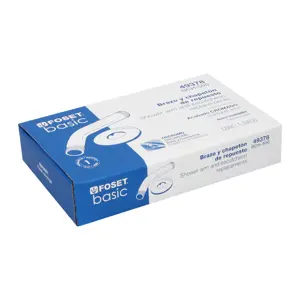 Foset Brazo de acero cromado y chapetón de acero inox p/regadera