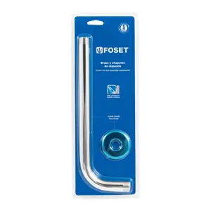 44510 / BCH-600B Foset Brazo y chapetón de repuesto para regadera, Aqua, blister