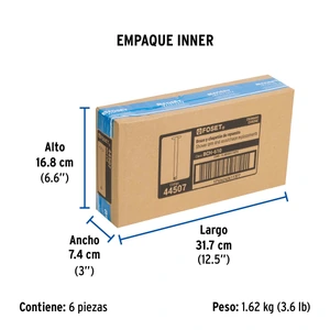 Brazo y chapetón recto de repuesto para regadera, Foset Aqua