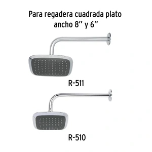 Foset Brazo de 50 cm y chapetón tipo gancho para regadera, Aero