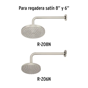Foset Brazo y chapetón tipo gancho para regadera, 50 cm, satinado