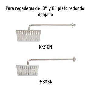 Foset Brazo y chapetón para regadera, 50 cm, satinado, Riviera