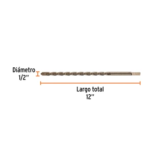 Broca para concreto de 1/2 x 12