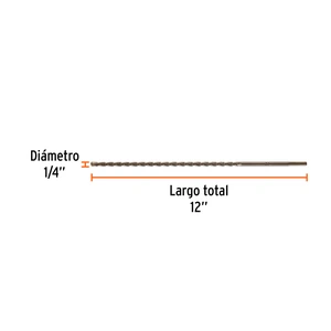 Broca para concreto de 1/4 x 12