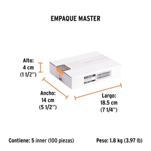 Broca para concreto de 1/4 x 4