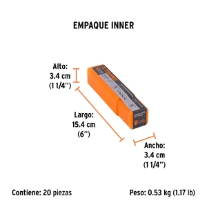 Broca para concreto de 1/4 x 6
