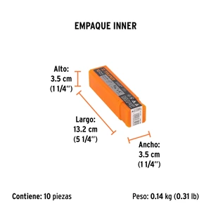 Broca para concreto de 3/16 x 4