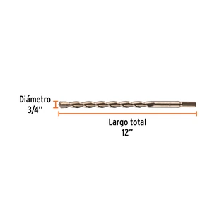 Broca para concreto de 3/4 x 12