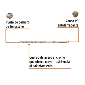 Broca para concreto de 5/16 x 6