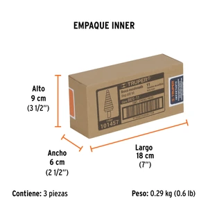 Broca escalonada óxido negro 11 escalones 1/4