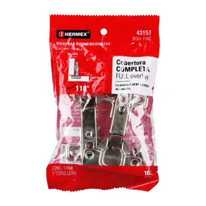 43157 / BIDI-110C Hermex Bolsa c/2 bisagras bidimensionales de 110°cobertura completa