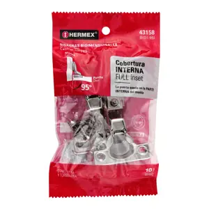 43158 / BIDI-95I Hermex Bolsa c/2 bisagras bidimensionales de 95° cobertura interna