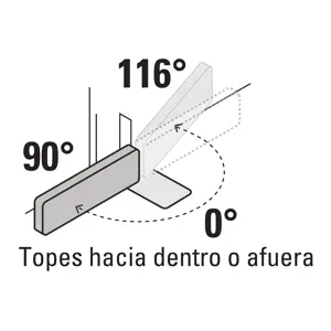 Bisagra de piso doble acción, acero cromado, Hermex