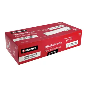 Bisagra de piso doble acción, acero cromado, Hermex