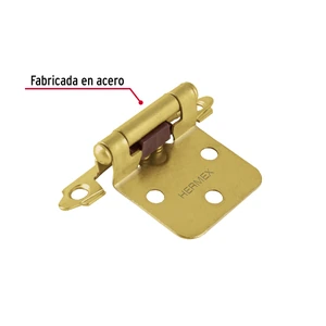 Bolsa con 2 bisagras parche de 7cm, latonado, Hermex