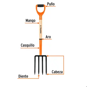 Bieldo para jardín, 4 dientes, mgo 29