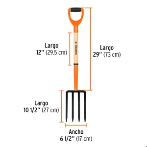 Bieldo para jardín, 4 dientes, mgo 29