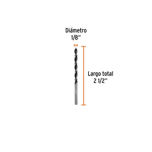 Broca con punta centradora para madera 1/8