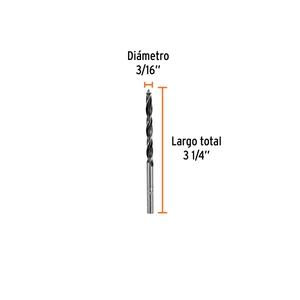 Broca con punta centradora para madera 3/16