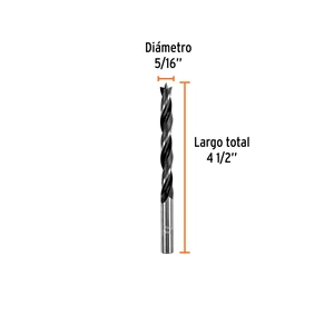 Broca con punta centradora para madera 5/16
