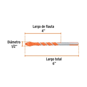 Broca multimaterial 1/2 x 6