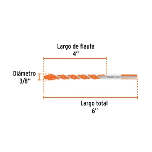 Broca multimaterial 3/8 x 6