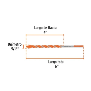 Broca multimaterial 5/16 x 6