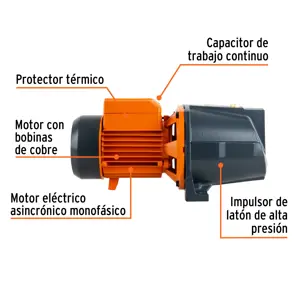 Bomba eléctrica tipo jet para agua, hierro, 1-1/2 HP, Truper