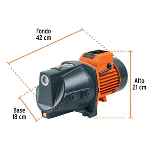 Bomba eléctrica tipo jet para agua, hierro, 1-1/2 HP, Truper