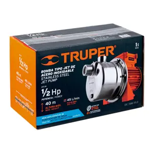 Truper Bomba eléctrica tipo jet para agua, acero inoxidable, 1/2 HP