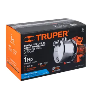 Truper Bomba eléctrica tipo jet para agua, acero inoxidable, 1 HP