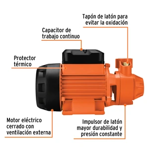 Bomba periférica 1 HP, altura máxima 70 m, Truper Expert