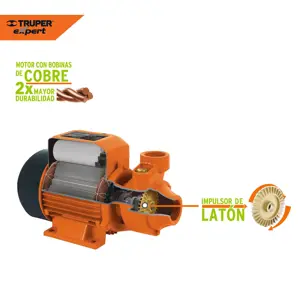 10068 / BOAP-1/2 Bomba periférica 1/2 HP, altura máxima 45 m, Truper Expert