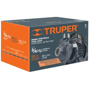12113 / BOAP-3/4A2 Bomba periférica 3/4 HP, altura máxima 55 m, Truper