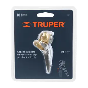 Truper Cabeza infladora de llantas c/clip, hembra, cuerda 1/4 NPT