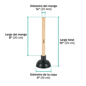 Bomba destapacaños para lavabo, 10 cm,KLINTEK