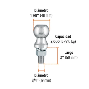 Bola de arrastre para remolque, 1-7/8
