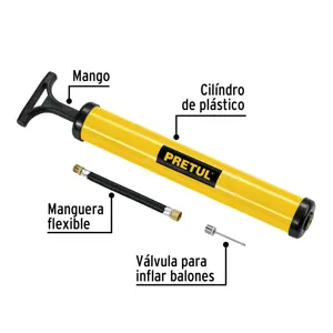 Mini bomba manual para inflar balones, 14.5 PSI, PRETUL